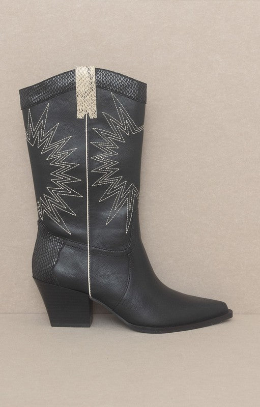 PANELED COWBOY BOOTS