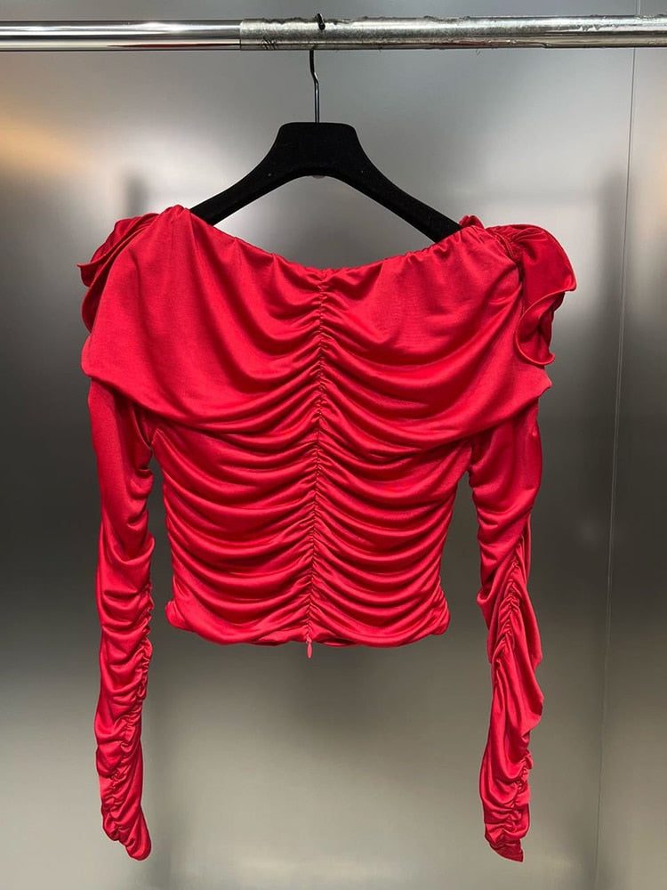 Sexy Off Shoulder Three-Dimensional Flowers Top