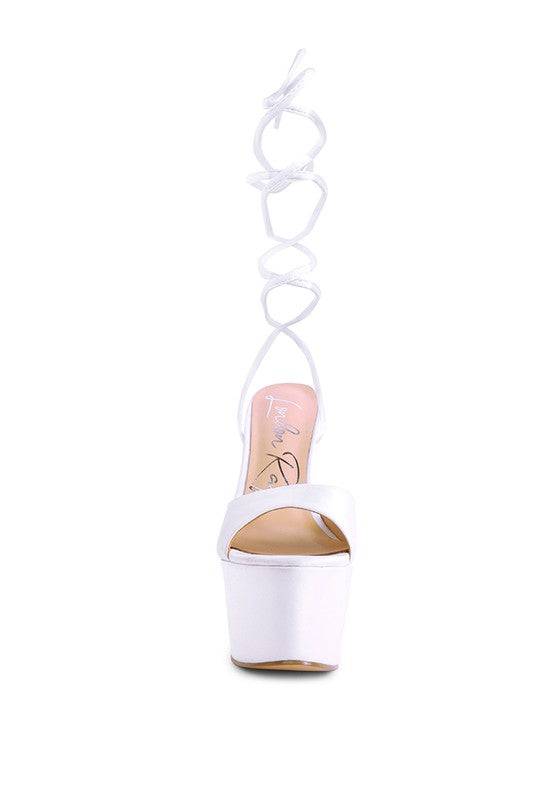 PINK LIKE BARBIE PLATFORM LACE -UP STILETTOS