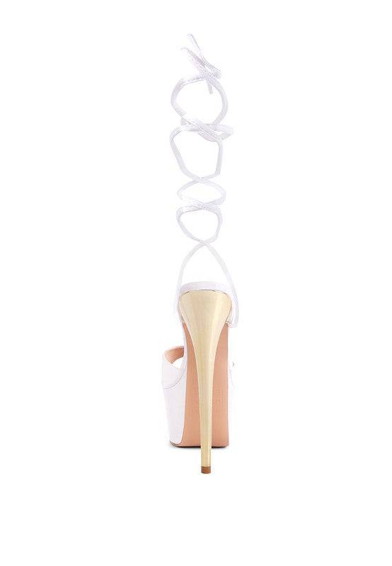 PINK LIKE BARBIE PLATFORM LACE -UP STILETTOS
