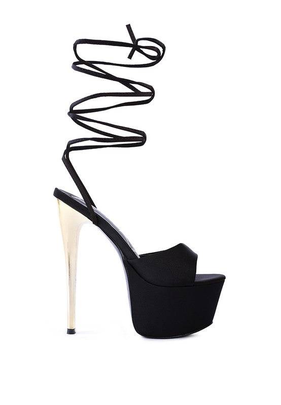 PINK LIKE BARBIE PLATFORM LACE -UP STILETTOS