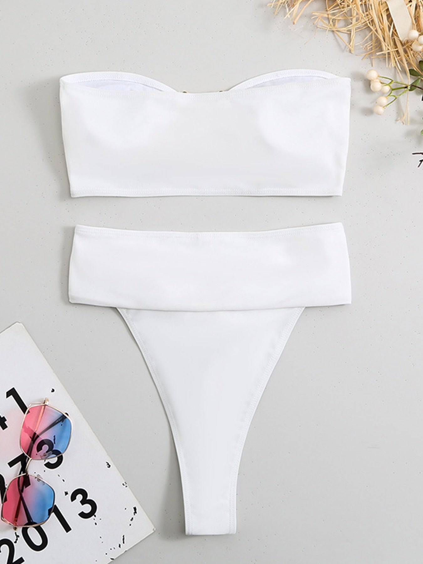 SEXY HIGH WAIST BANDEAU BIKINI