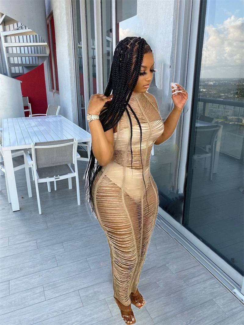 ALL EYES ON YOU KNITTED MAXI BEACH DRESS