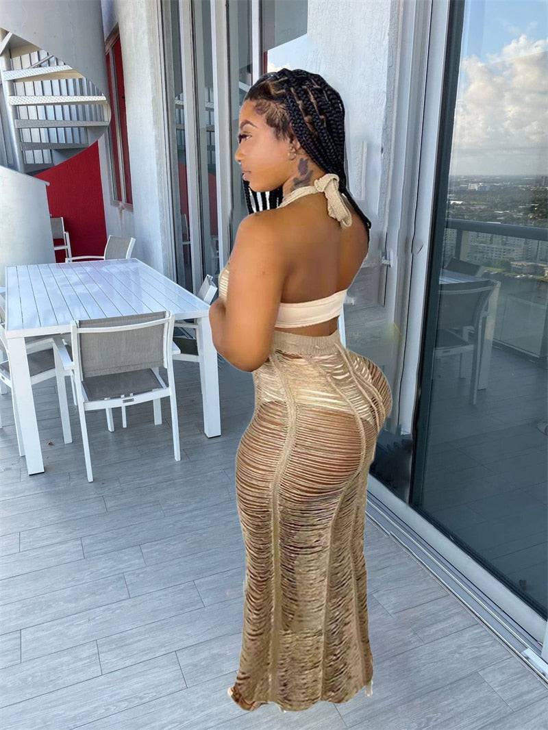 ALL EYES ON YOU KNITTED MAXI BEACH DRESS