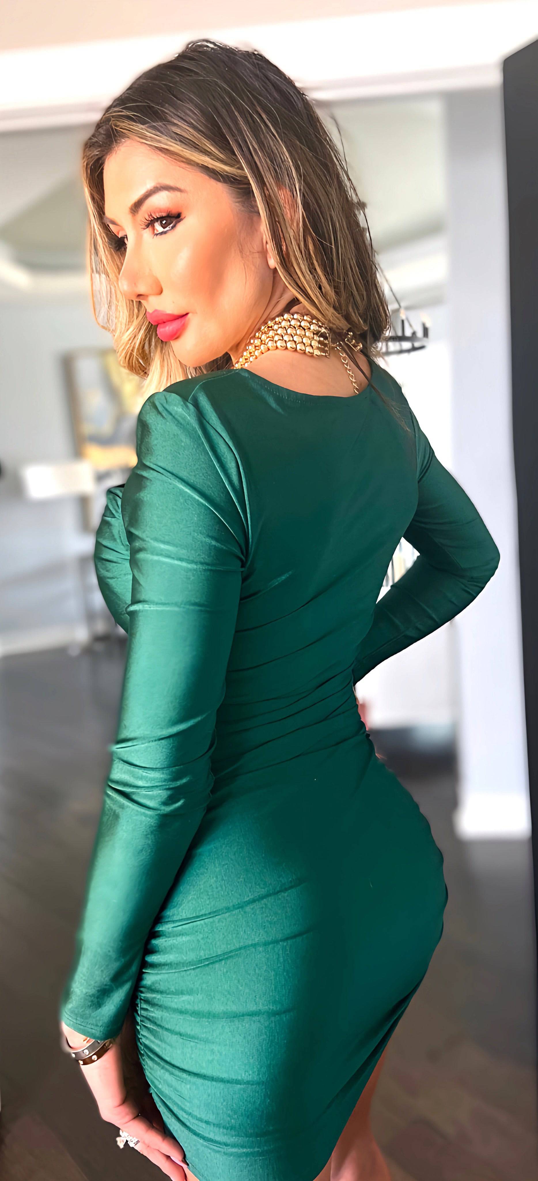 EMARALD SEDUCTION MINI DRESS