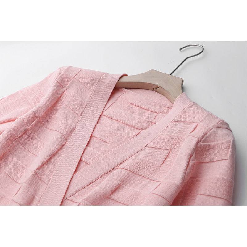 LARISA PINK V-NECK DRESS
