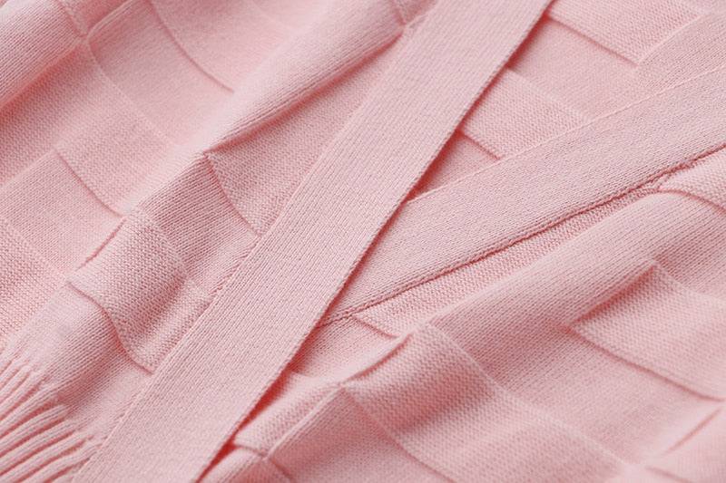 LARISA PINK V-NECK DRESS