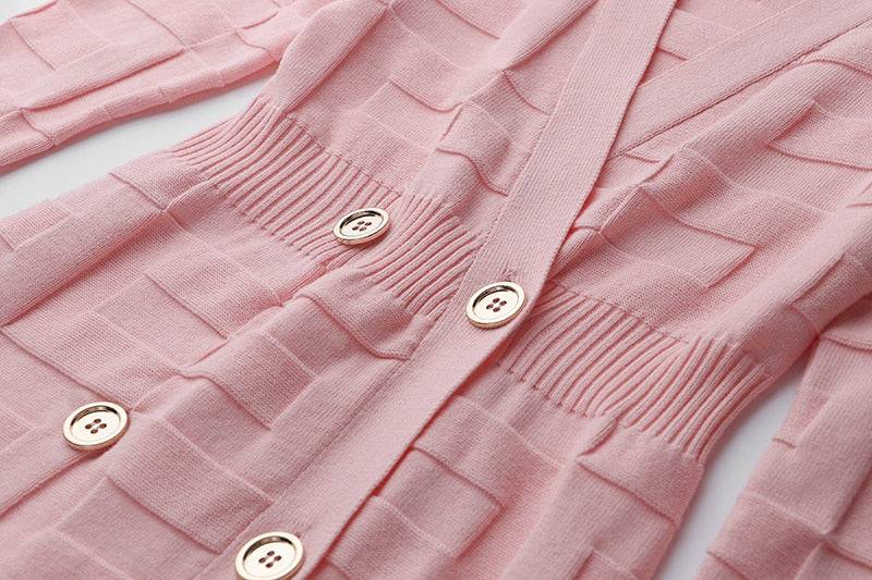 LARISA PINK V-NECK DRESS
