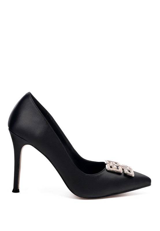 PRISCELLA STILETTO CRYSTAL PUMPS