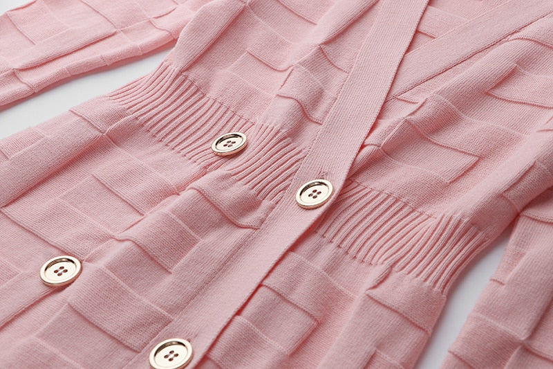 LARISA PINK V-NECK DRESS