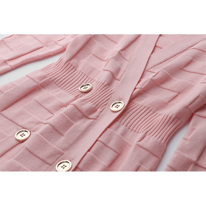 LARISA PINK V-NECK DRESS