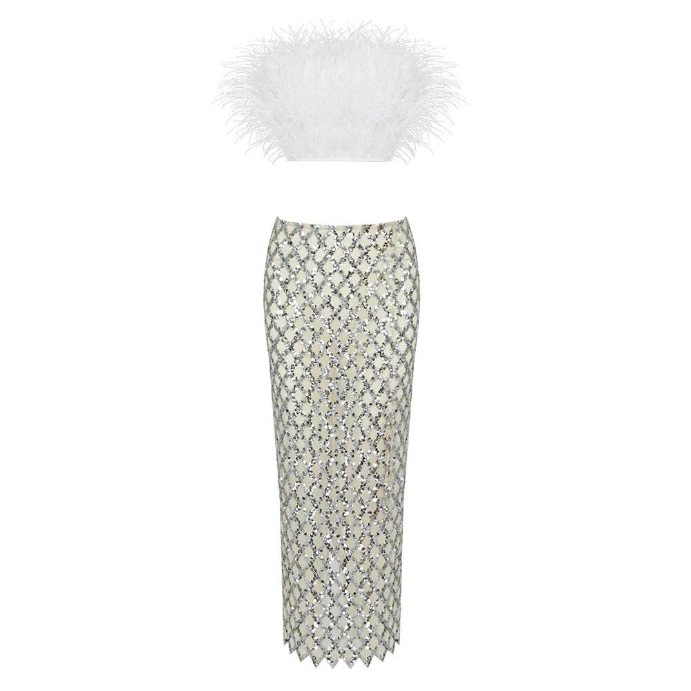 SPARKLING FEATHERS SEQUIN ENSEMBLE