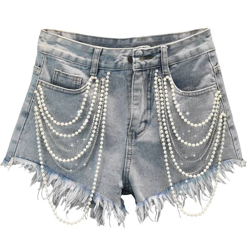 PEAR TASSEL JEAN SHORTS
