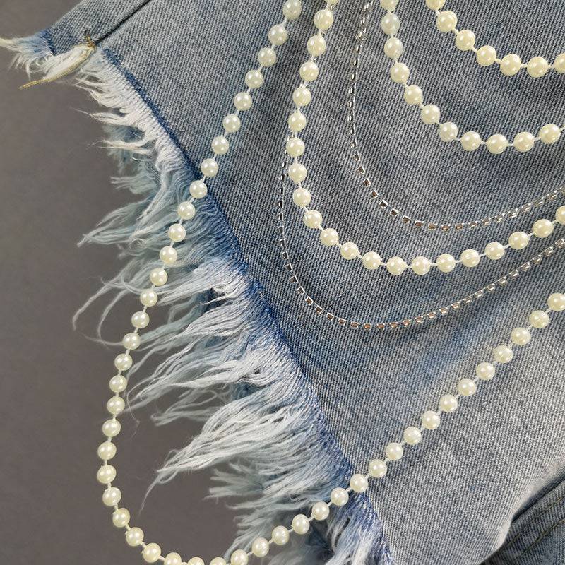 PEAR TASSEL JEAN SHORTS
