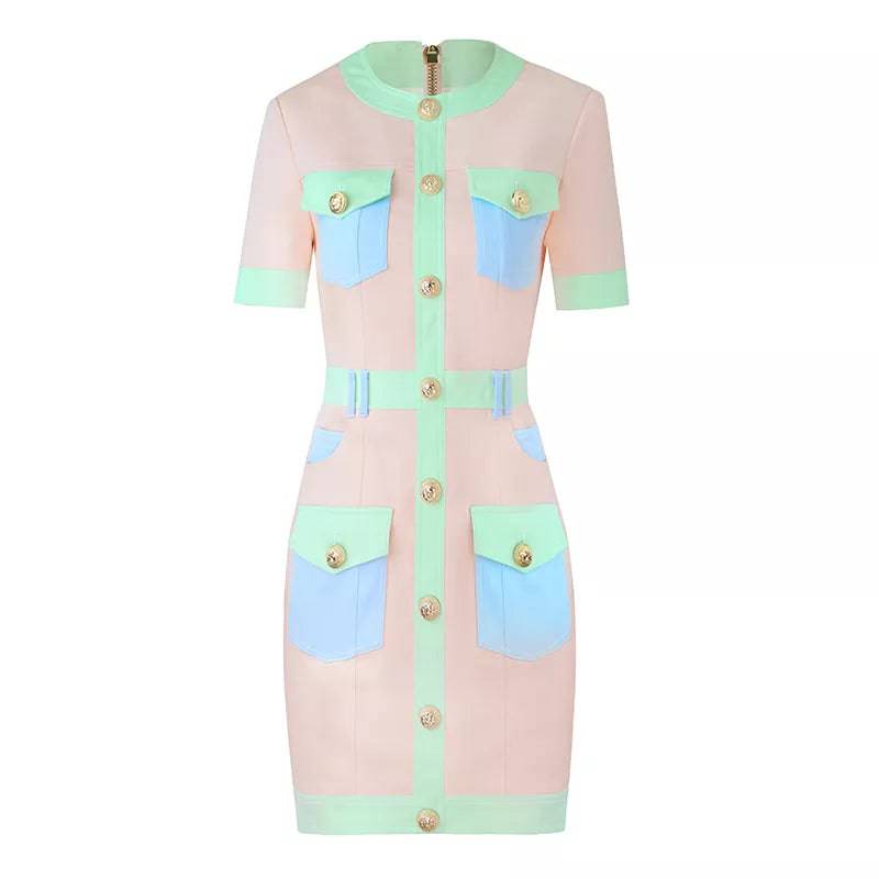 PASTEL DREAMS DENIM BODYCON DRESS