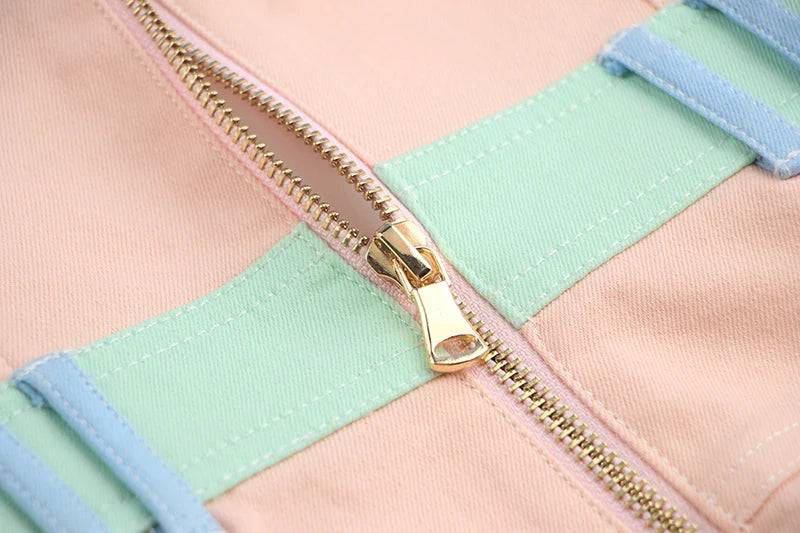 PASTEL DREAMS DENIM BODYCON DRESS