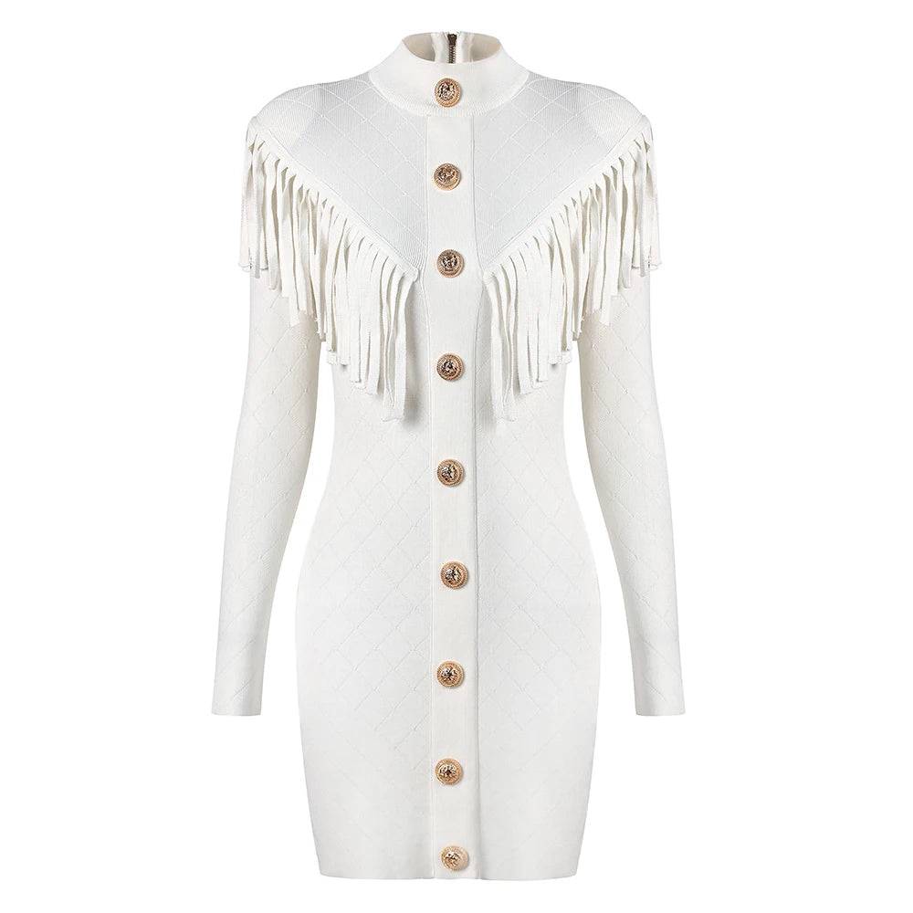 WESTERN CHARM -TASSELS KNIT WESTERN DRESS