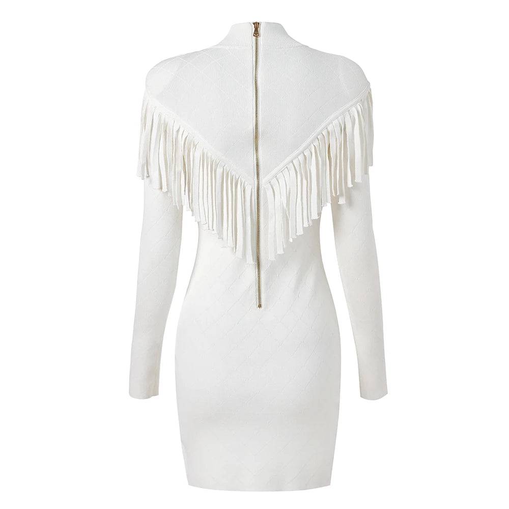 WESTERN CHARM -TASSELS KNIT WESTERN DRESS