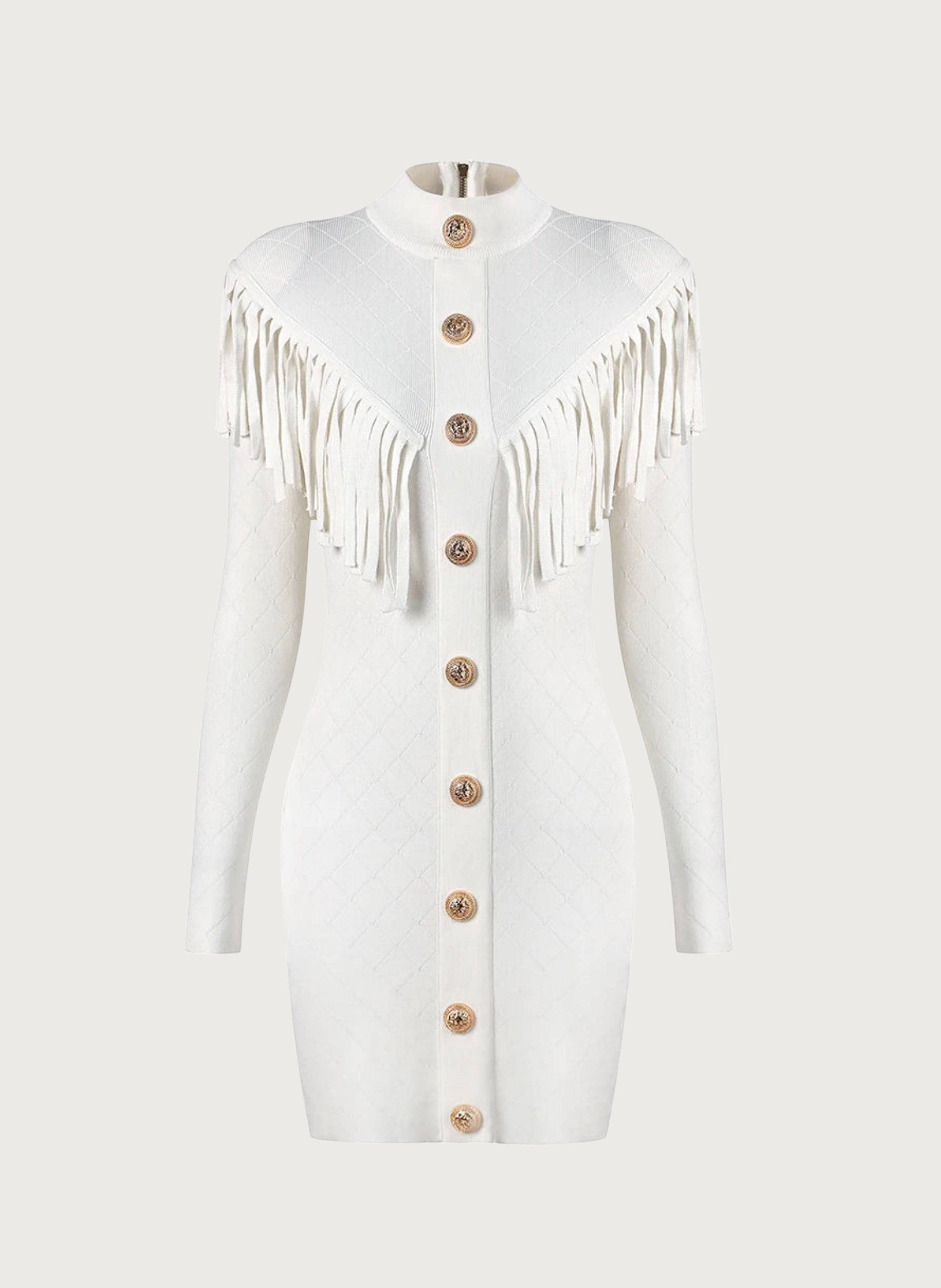 WESTERN CHARM -TASSELS KNIT WESTERN DRESS