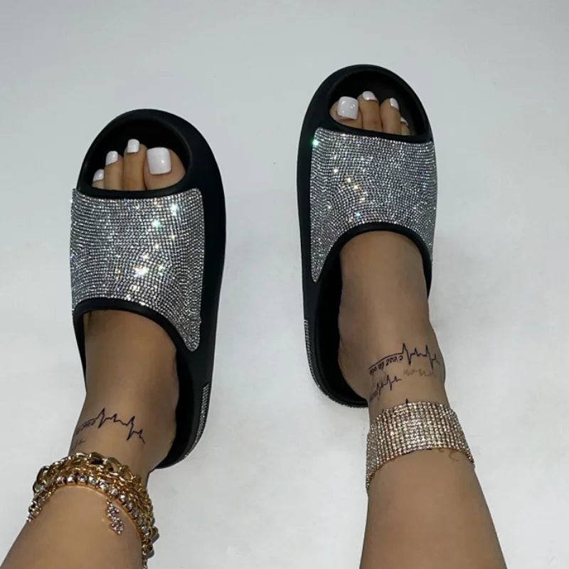 LUXURY RHINESTONE BLING SHINY SANDALS