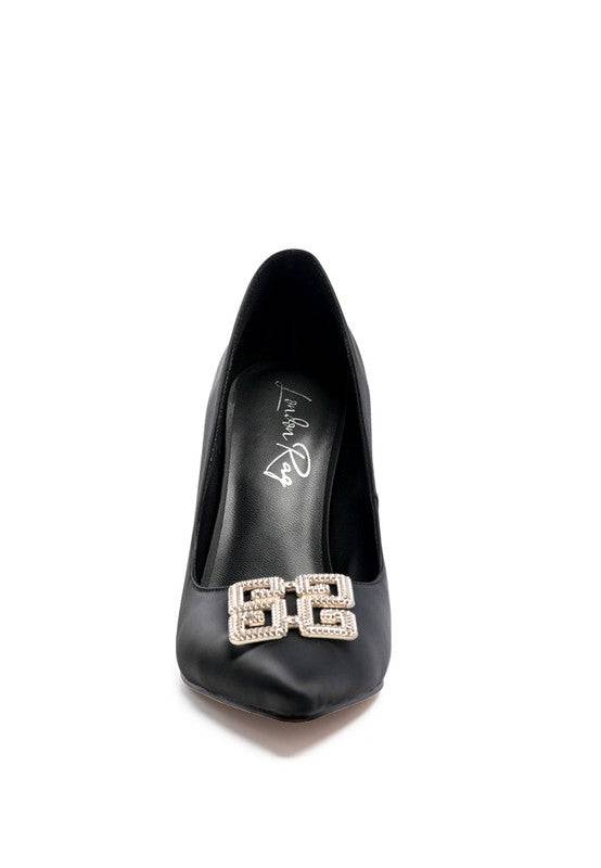 PRISCELLA STILETTO CRYSTAL PUMPS