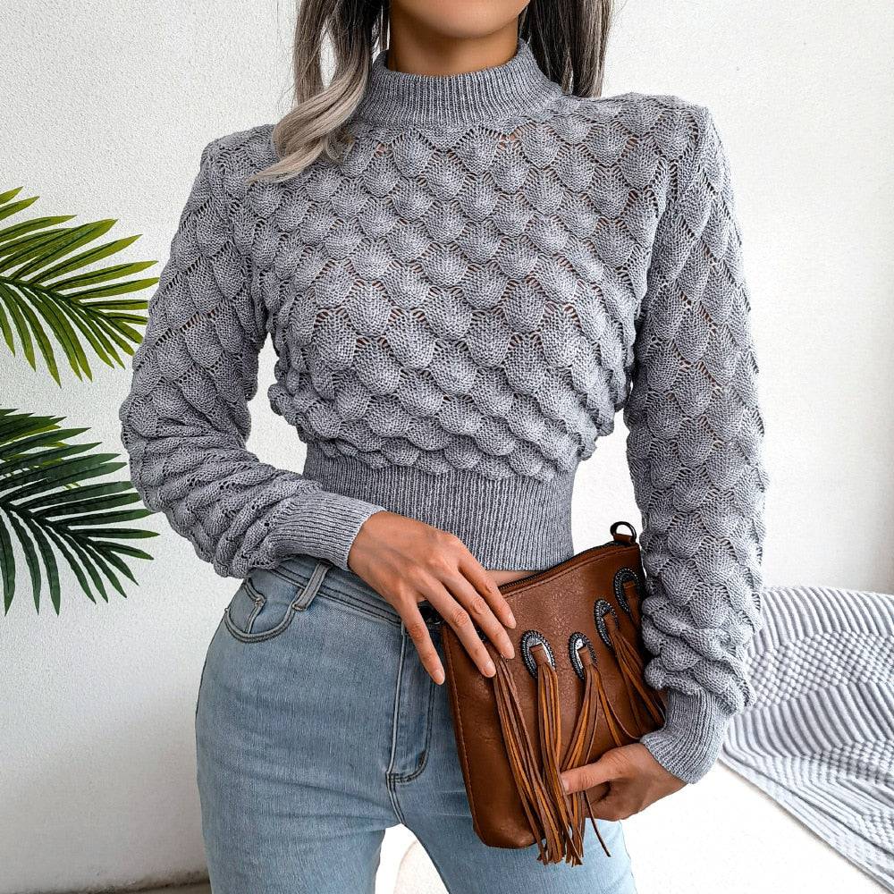 3D DIAMOND KNIT SWEATER