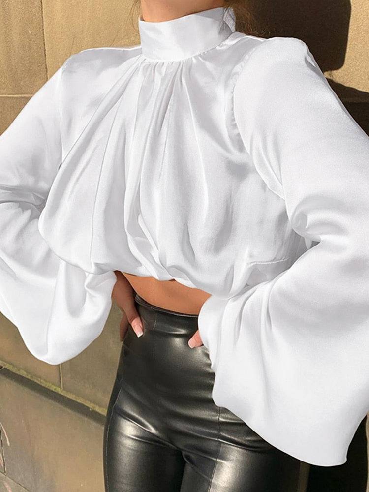 Posh High Neck Cropped Top