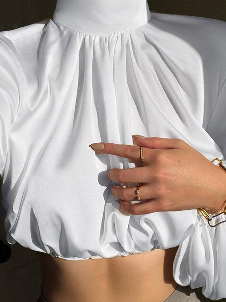 Posh High Neck Cropped Top